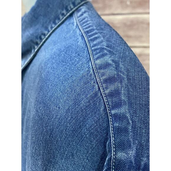 Indigo Palms by Tommy Bahama Denim Shirt Short Sleeve Button-Up Blue Size Large - Picture 3 of 7